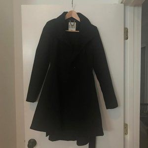 Black flare coat
